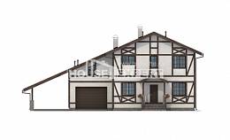 250-002-Л Проект двухэтажного дома с мансардой и гаражом, красивый загородный дом из кирпича Тихвин, House Expert