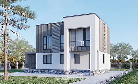 150-017-П Проект двухэтажного дома, классический коттедж из газосиликатных блоков, Бокситогорск