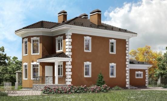 150-006-П Проект двухэтажного дома и гаражом, классический домик из арболита Сланцы | Проекты домов от House Expert