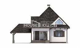 110-002-Л Проект двухэтажного дома мансардой, гараж, доступный дом из газобетона Отрадное, House Expert