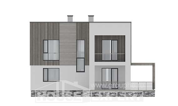 150-017-П Проект двухэтажного дома, недорогой домик из поризованных блоков, Сосновый Бор