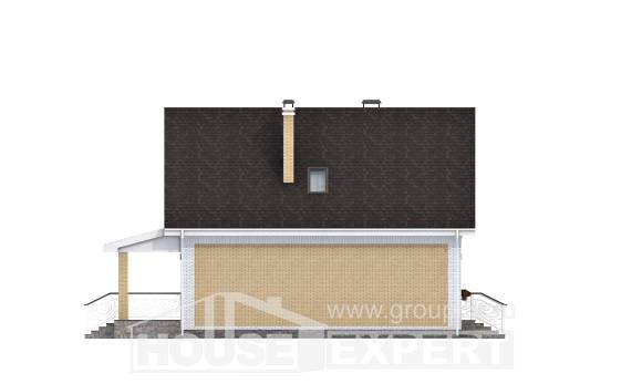 130-004-П Проект двухэтажного дома с мансардой, современный домик из блока, Отрадное