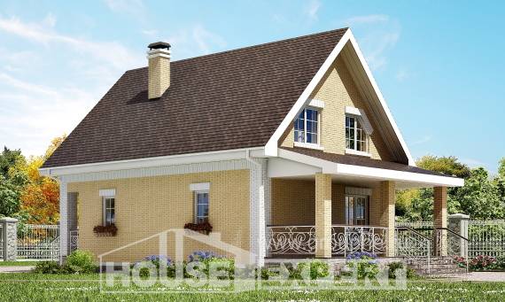 130-004-П Проект двухэтажного дома с мансардой, недорогой домик из пеноблока Сертолово, House Expert
