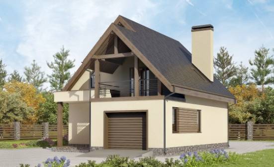120-005-Л Проект двухэтажного дома мансардой и гаражом, бюджетный загородный дом из арболита Сланцы | Проекты домов от House Expert
