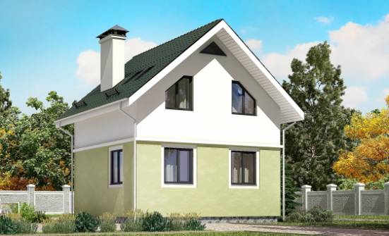 070-001-П Проект двухэтажного дома с мансардным этажом, миниатюрный загородный дом из газосиликатных блоков Сертолово | Проекты домов от House Expert