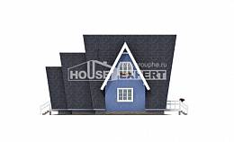 100-002-П Проект двухэтажного дома с мансардным этажом, экономичный коттедж из бревен Светогорск, House Expert